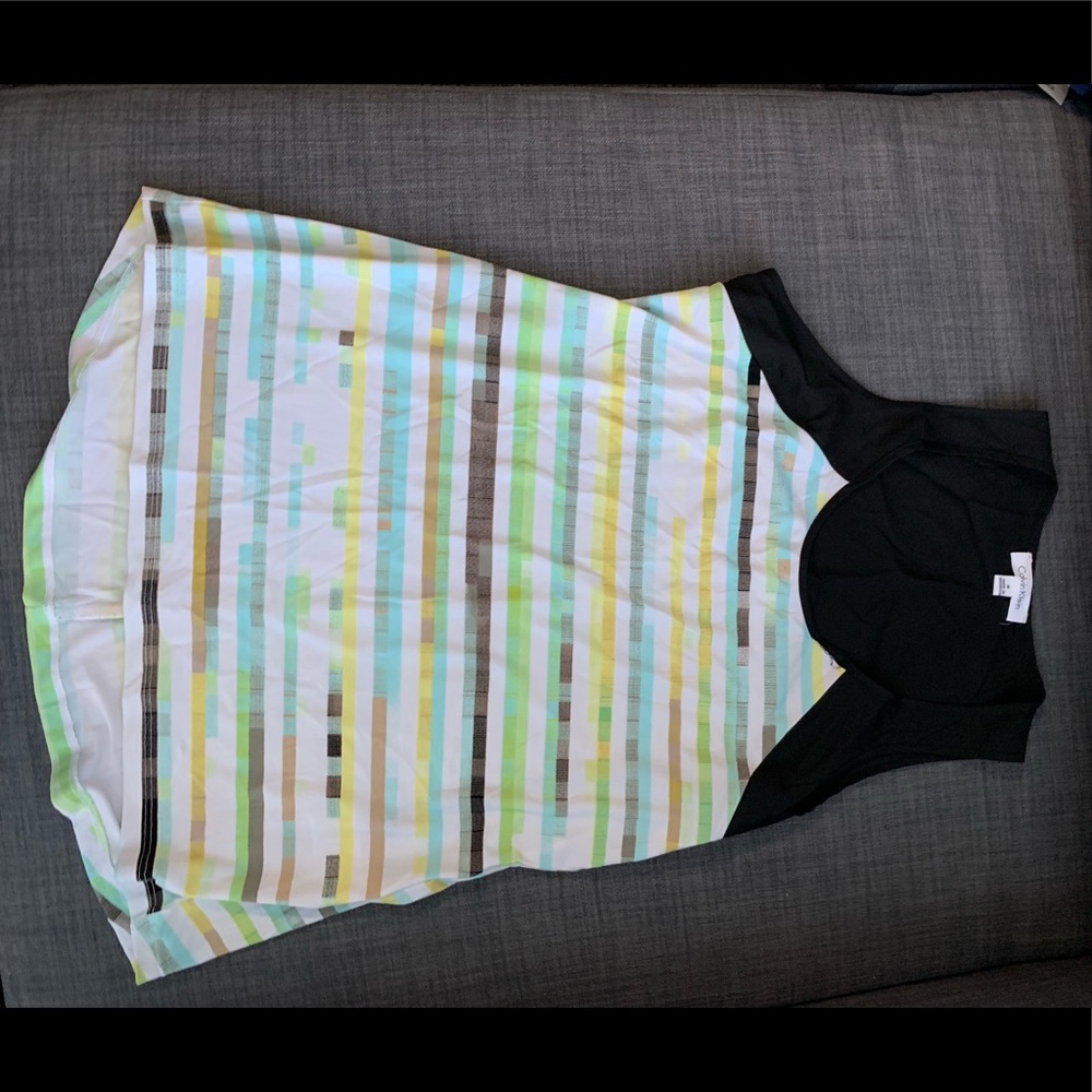 Striped Calvin Klein Dressy Tank - Size Medium